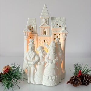 PartyLite Village Carolers P0204 Bisque Tea Light Candle Holder Christmas